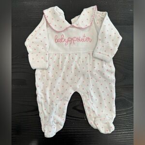 Baby Sister Embroidered Sleeper Infant